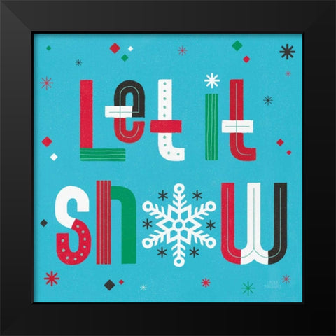 Retro Holiday VI Bright Black Modern Wood Framed Art Print by Marshall, Laura