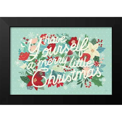 Christmas Wishes I Bright Black Modern Wood Framed Art Print by Marshall, Laura