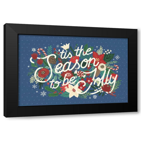 Christmas Wishes II Dark Black Modern Wood Framed Art Print with Double Matting by Marshall, Laura
