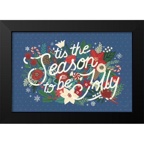 Christmas Wishes II Dark Black Modern Wood Framed Art Print by Marshall, Laura