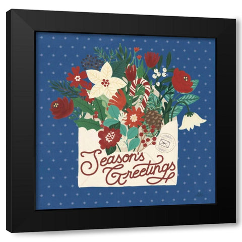 Christmas Wishes III Dark Black Modern Wood Framed Art Print with Double Matting by Marshall, Laura