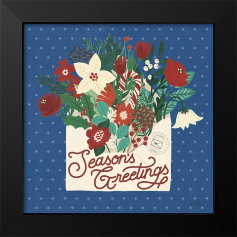 Christmas Wishes III Dark Black Modern Wood Framed Art Print by Marshall, Laura