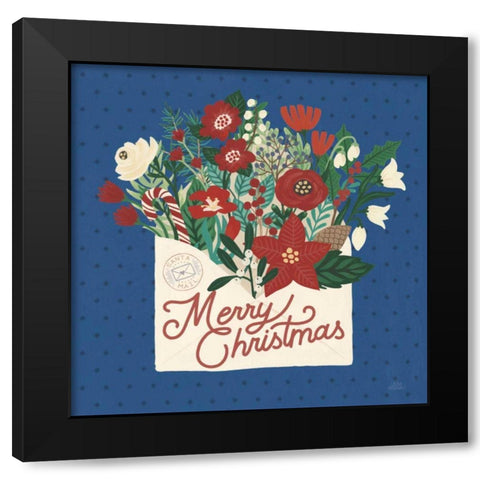 Christmas Wishes IV Dark Black Modern Wood Framed Art Print with Double Matting by Marshall, Laura