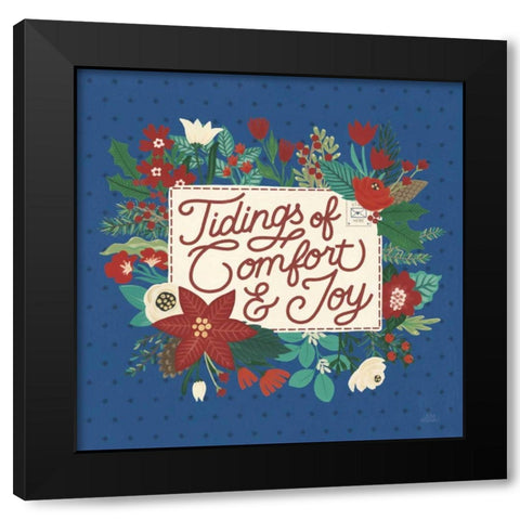 Christmas Wishes V Dark Black Modern Wood Framed Art Print by Marshall, Laura
