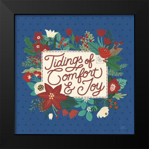Christmas Wishes V Dark Black Modern Wood Framed Art Print by Marshall, Laura