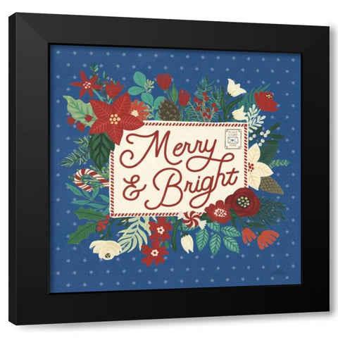 Christmas Wishes VI Dark Black Modern Wood Framed Art Print with Double Matting by Marshall, Laura