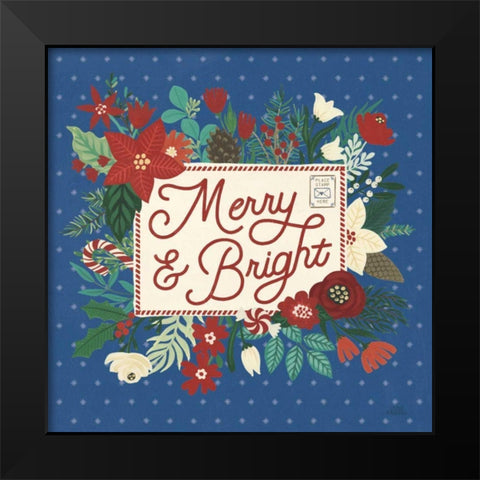 Christmas Wishes VI Dark Black Modern Wood Framed Art Print by Marshall, Laura