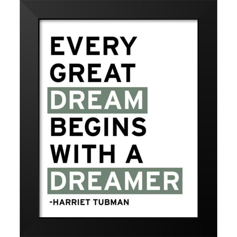 Motivation II Black Modern Wood Framed Art Print by Wild Apple Portfolio