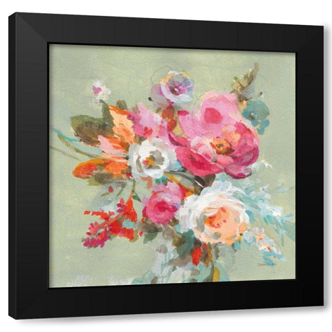 Windblown Blooms II Black Modern Wood Framed Art Print with Double Matting by Nai, Danhui