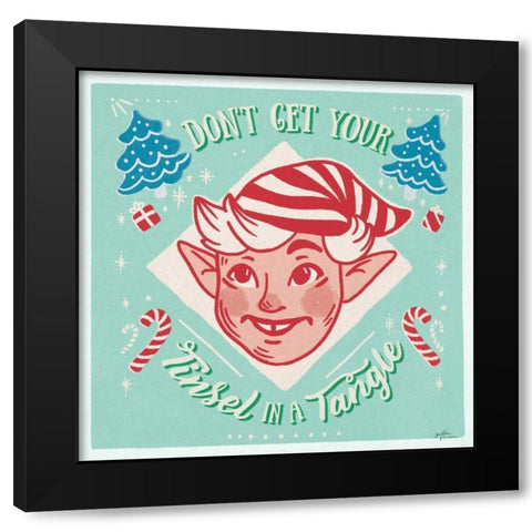 Naughty and Nice V Bright Black Modern Wood Framed Art Print with Double Matting by Penner, Janelle