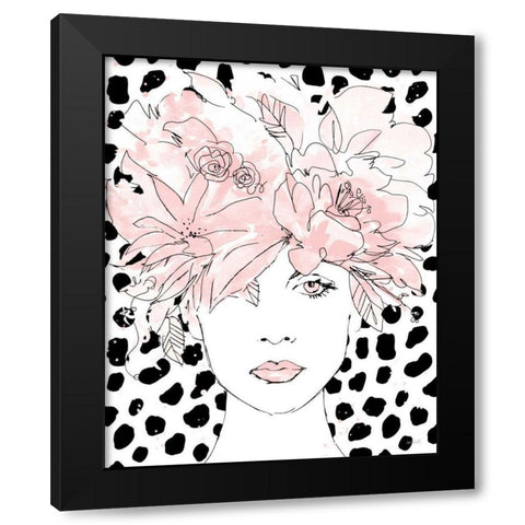 Floral Figures III Blush Black Modern Wood Framed Art Print with Double Matting by Tavoletti, Anne
