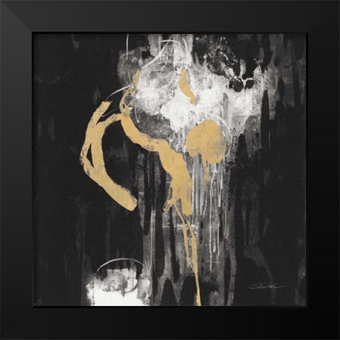 Golden Rain I BW Black Modern Wood Framed Art Print by Vassileva, Silvia