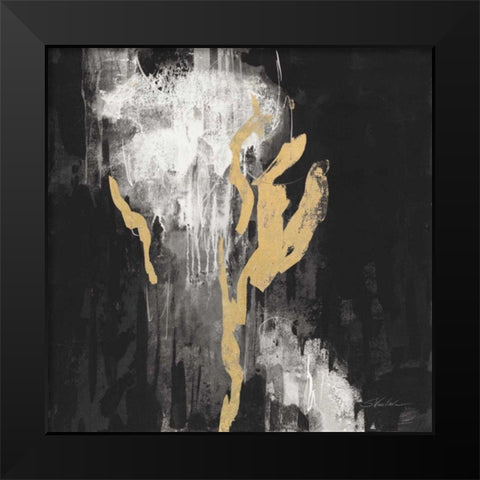 Golden Rain II BW Black Modern Wood Framed Art Print by Vassileva, Silvia