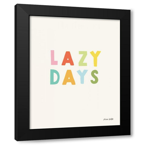 lazy days Black Modern Wood Framed Art Print with Double Matting by Kelle, Ann