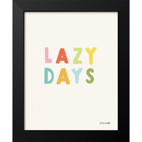 lazy days Black Modern Wood Framed Art Print by Kelle, Ann