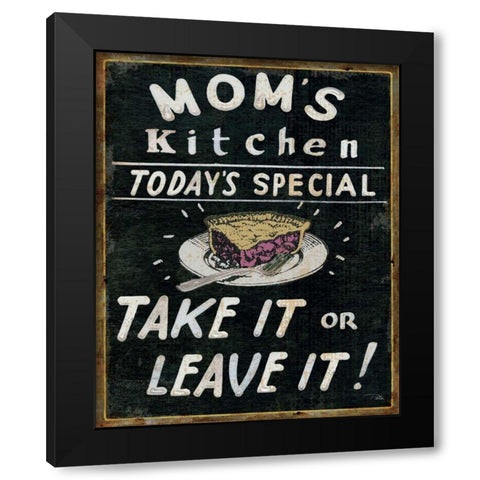 Moms Kitchen Black Modern Wood Framed Art Print by Pela Studio