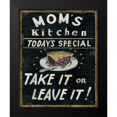 Moms Kitchen Black Modern Wood Framed Art Print by Pela Studio