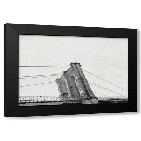 Brooklyn Bridge From Below Black Modern Wood Framed Art Print with Double Matting by Wild Apple Portfolio