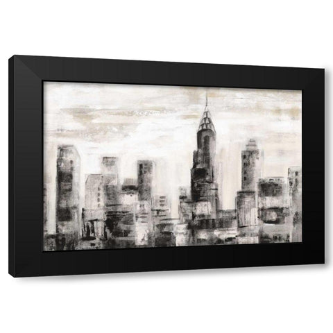 Manhattan Skyline BW Crop Black Modern Wood Framed Art Print by Vassileva, Silvia