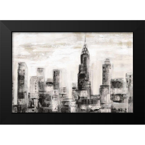 Manhattan Skyline BW Crop Black Modern Wood Framed Art Print by Vassileva, Silvia