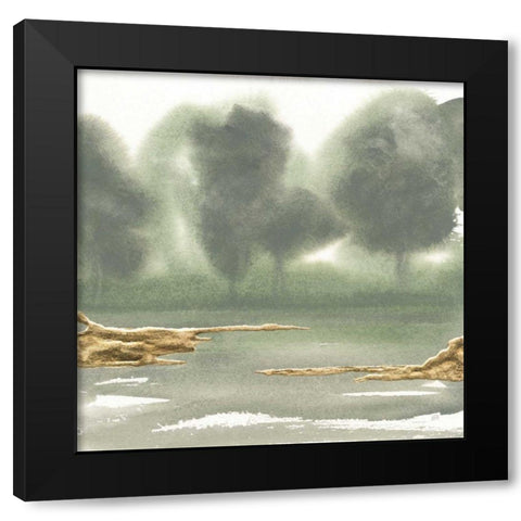 Gold Earth VI Black Modern Wood Framed Art Print with Double Matting by Paschke, Chris