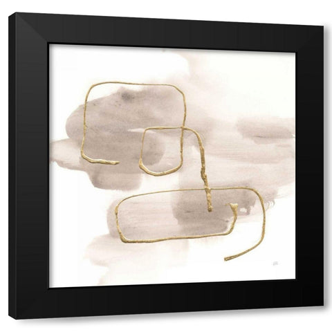 Warm Gray Gold I Black Modern Wood Framed Art Print with Double Matting by Paschke, Chris