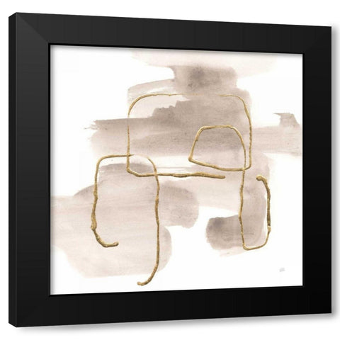 Warm Gray Gold II Black Modern Wood Framed Art Print with Double Matting by Paschke, Chris