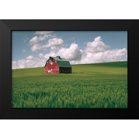 Palouse Region Red Barn I Black Modern Wood Framed Art Print by Majchrowicz, Alan