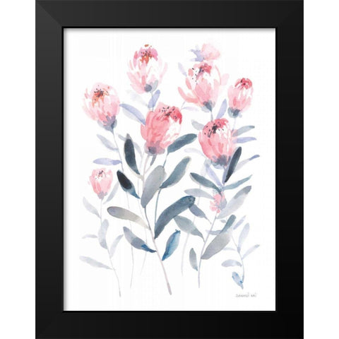 All the Protea Black Modern Wood Framed Art Print by Nai, Danhui