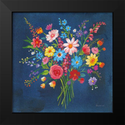 Selection of Wildflowers Black Modern Wood Framed Art Print by Nai, Danhui