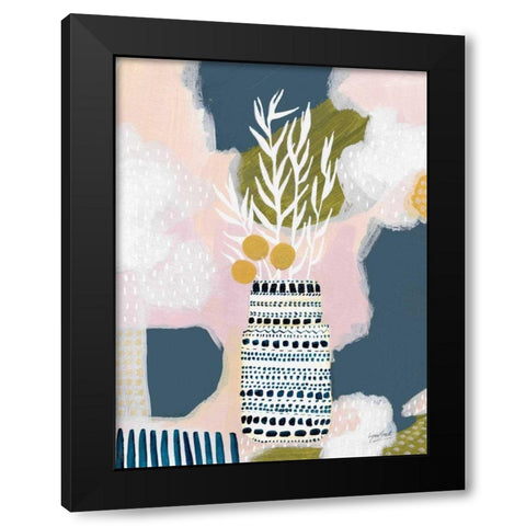 Tribal Still Life Blue Black Modern Wood Framed Art Print with Double Matting by Mack, Lynn