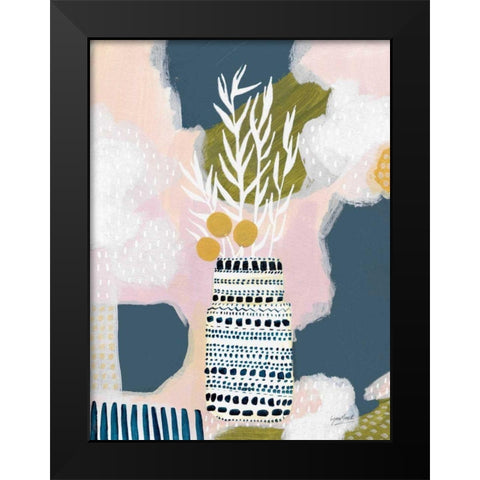 Tribal Still Life Blue Black Modern Wood Framed Art Print by Mack, Lynn