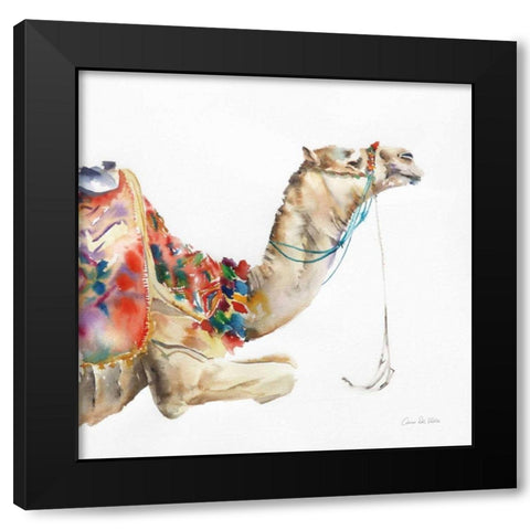 Desert Camel I Black Modern Wood Framed Art Print by Valle, Aimee Del