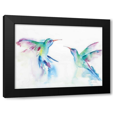 Hummingbirds I Black Modern Wood Framed Art Print with Double Matting by Valle, Aimee Del