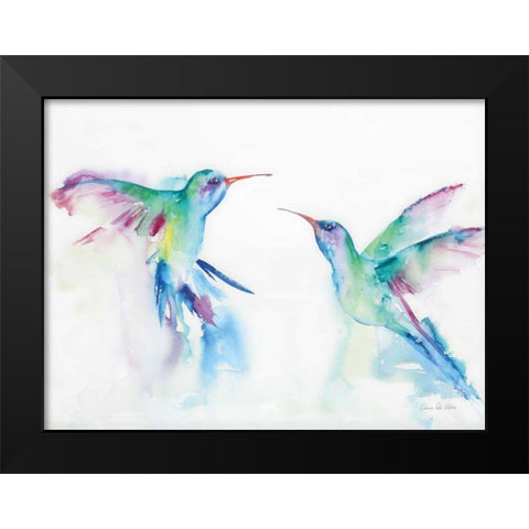 Hummingbirds I Black Modern Wood Framed Art Print by Valle, Aimee Del