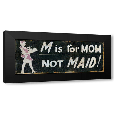 M is for Mom Black Modern Wood Framed Art Print by Pela Studio