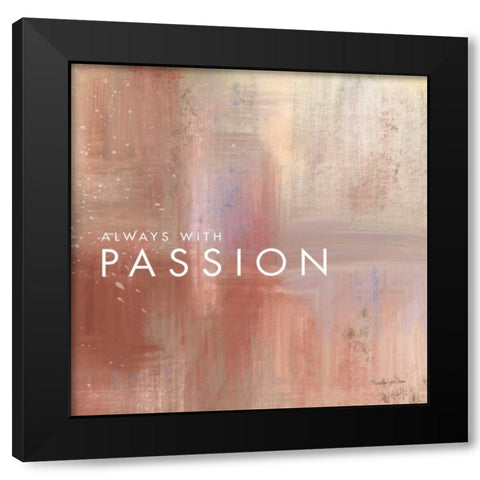 Passion Black Modern Wood Framed Art Print by Charro, Mercedes Lopez