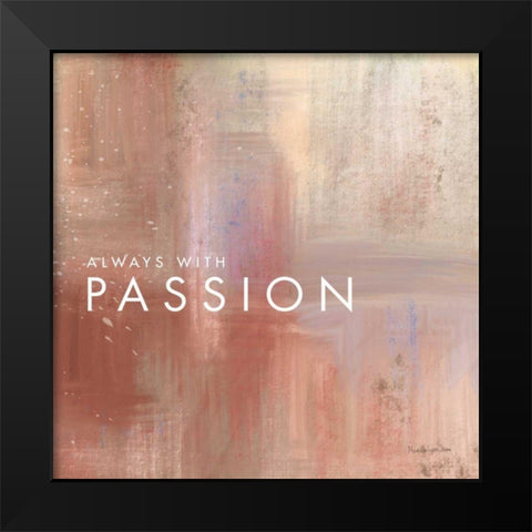 Passion Black Modern Wood Framed Art Print by Charro, Mercedes Lopez
