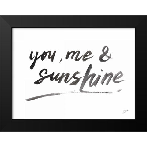 You Me Sunshine Black Modern Wood Framed Art Print by Panganiban, Karyn
