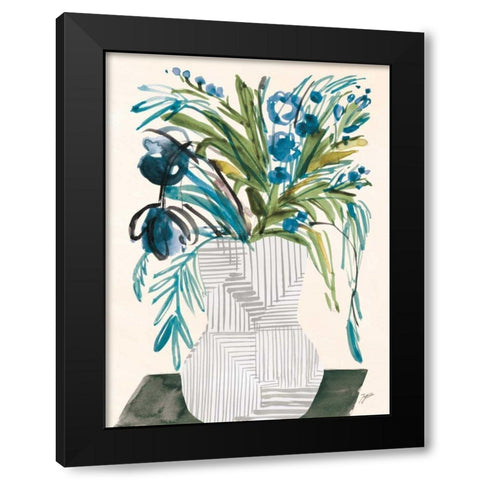 Blossoms Black Modern Wood Framed Art Print with Double Matting by Panganiban, Karyn