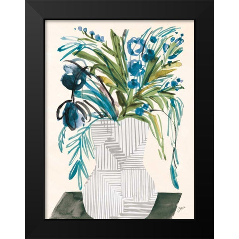 Blossoms Black Modern Wood Framed Art Print by Panganiban, Karyn