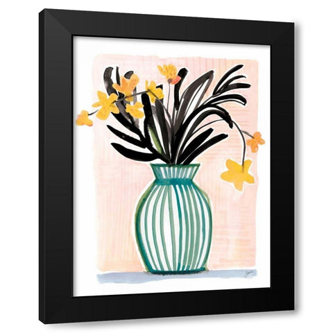 Tropical Orchids Black Modern Wood Framed Art Print by Panganiban, Karyn
