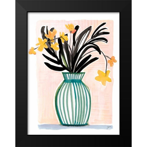 Tropical Orchids Black Modern Wood Framed Art Print by Panganiban, Karyn