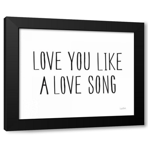 Valentines III Love Black Modern Wood Framed Art Print with Double Matting by York, Leah