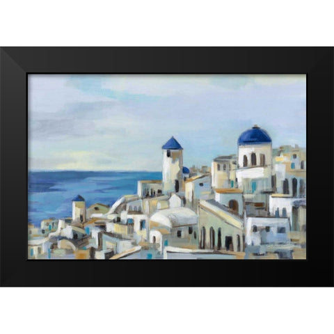 Santorini View I Black Modern Wood Framed Art Print by Vassileva, Silvia