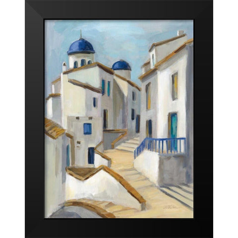 Santorini View II Black Modern Wood Framed Art Print by Vassileva, Silvia