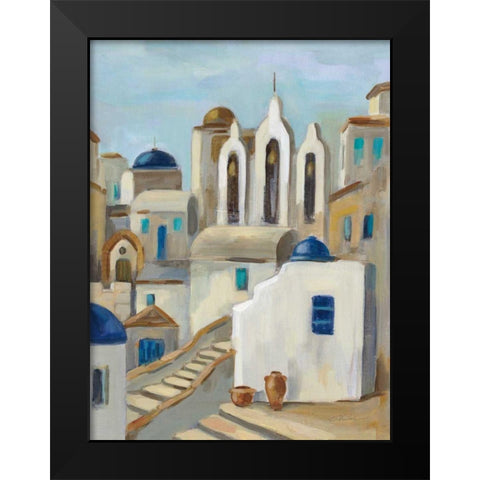 Santorini View III Black Modern Wood Framed Art Print by Vassileva, Silvia
