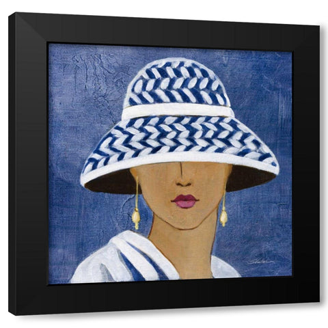 Lady with Hat II Black Modern Wood Framed Art Print by Vassileva, Silvia