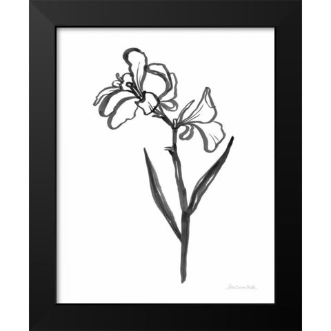 Ink Flower II Black Modern Wood Framed Art Print by Miller, Sara Zieve