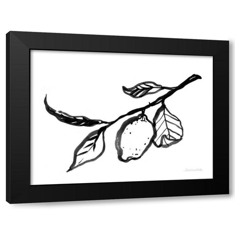 Ink Lemon Black Modern Wood Framed Art Print by Miller, Sara Zieve